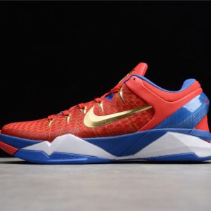 Nike zoom kobe vii rlx red blue metallic gold 488371-406