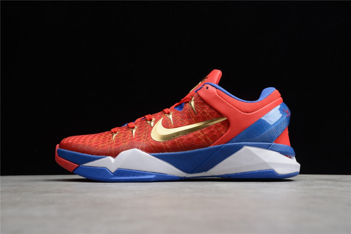 Nike zoom kobe vii rlx red blue metallic gold 488371-406