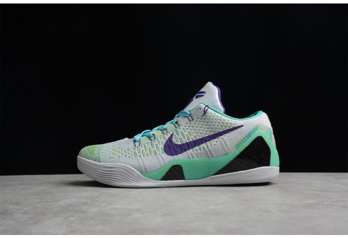 Nike zoom kobe 9 ix grey green purple shoes 630487-005 - Image 2