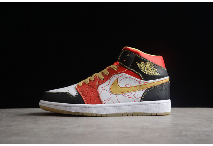 Air Jordan 1 mid xq white black sport red - dv0576-176 - Image 2