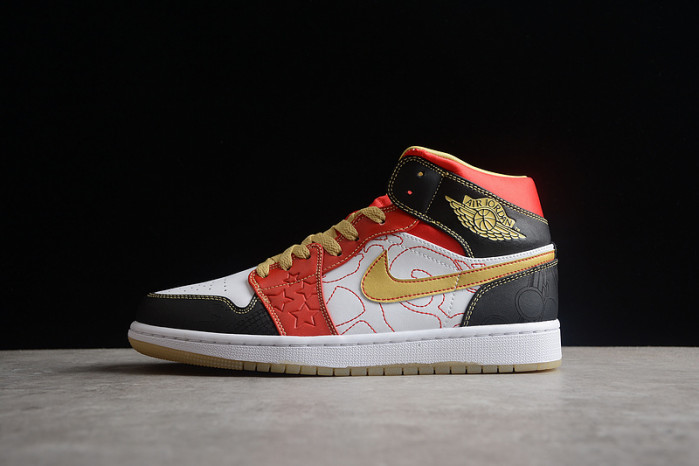 Air Jordan 1 mid xq white black sport red - dv0576-176