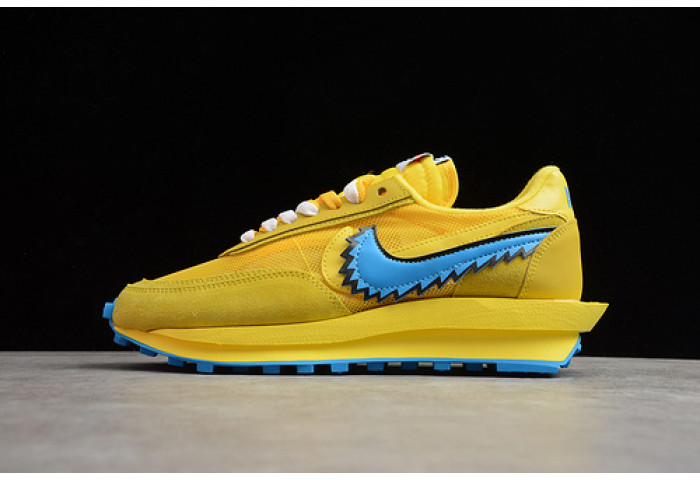 Nike ld waffle x sacai blue yellow unisex running shoes bv5378-8000 - Image 2