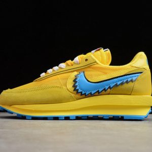 Nike ld waffle x sacai blue yellow unisex running shoes bv5378-8000