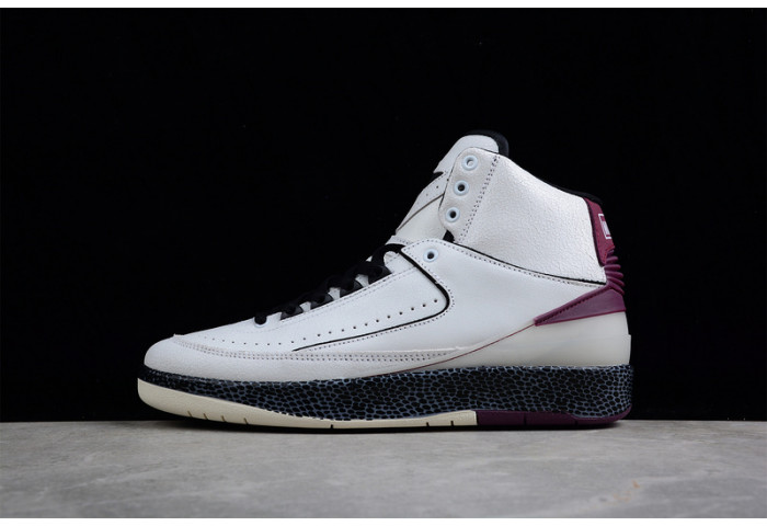 Off-White x Air Jordan 2 Mid SP Grey Burgundy DJ4375-160 - Image 2