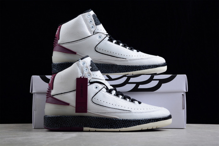 Off-White x Air Jordan 2 Mid SP Grey Burgundy DJ4375-160 - Image 6
