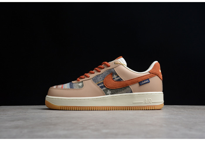Nike air force 1 07 ess white brown metallic gold shoes cw2288-686 - Image 2