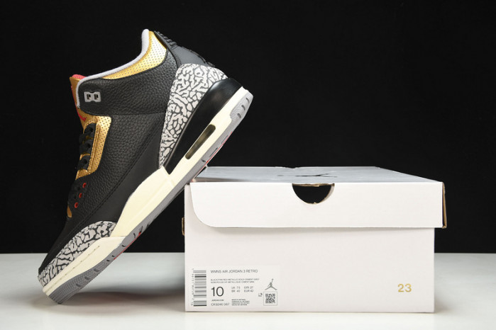 Air Jordan 3 black gold wmns ck9246-067 - Image 3