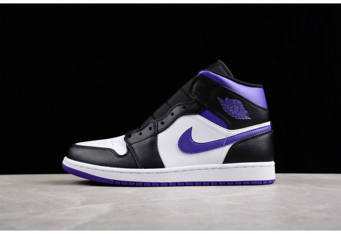 Air Jordan 1 mid white black purple - 554724-095 - Image 2