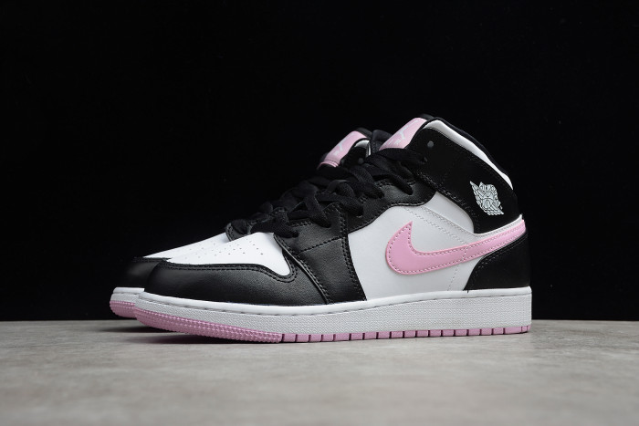 Air Jordan 1 mid white black light arctic pink (gs) 555112-103 - Image 4
