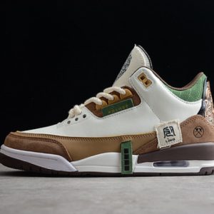 Air Jordan 3 retro SE white dark brown green shoes 398614-500