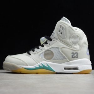 2020 ow x air jordan 5 grey/green-white ct8480-105