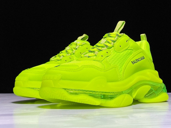 Balenciaga Triple S neon fluo yellow clear sole 541624 w09ol 3809 - Image 4