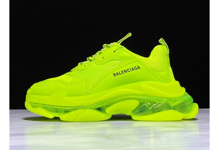 Balenciaga Triple S neon fluo yellow clear sole 541624 w09ol 3809 - Image 2