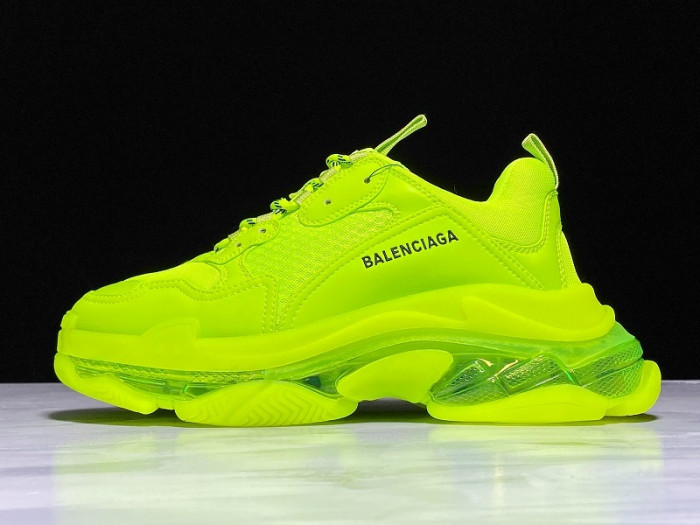 Balenciaga Triple S neon fluo yellow clear sole 541624 w09ol 3809