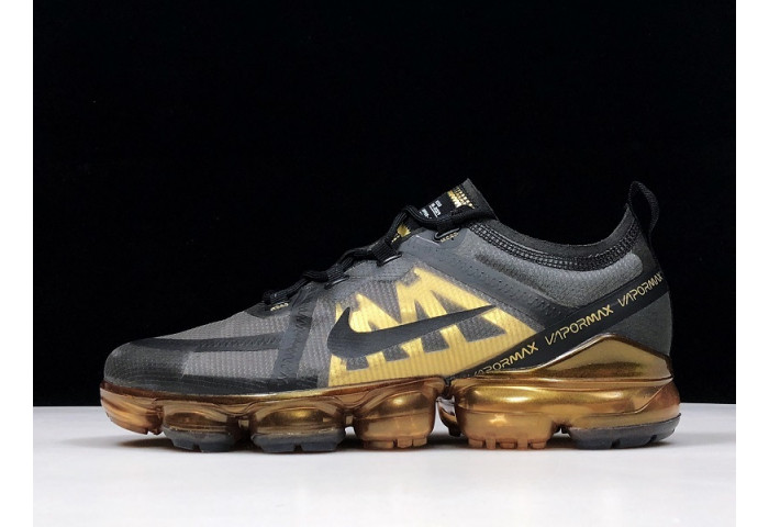 Nike air vapormax 2019 black metallic gold ar6631-002 - Image 2