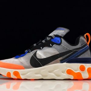 Nike react element 87 thunder blue/total orange aq1090-004