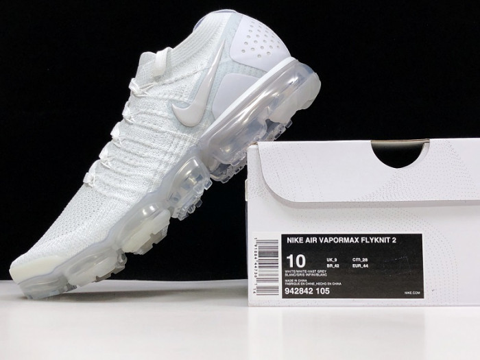Nike air vapormax flyknit 2 white vast grey 942842-105 - Image 3