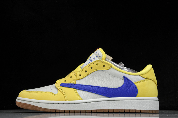 travis scott x air jordan aj 1 low"canary" dz4137-700