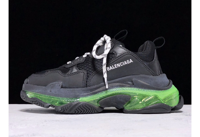 Balenciaga Triple S clear sole balck and green 541624 w09o1 3861 - Image 2