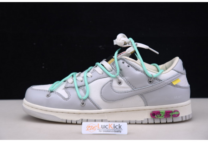 ow x Nike sb dunk low 04 of 50 ow white grey green dm1602-114 - Image 2