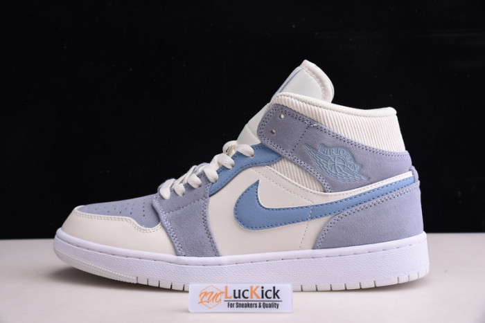 Air Jordan 1 mid mixed textures blue da4666-100