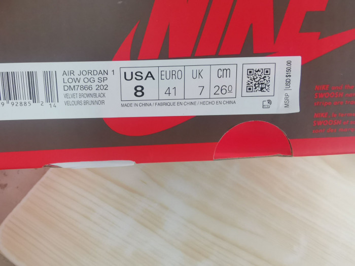 Travis Scott x Air Jordan 1 Low OG DM7866-202 - Image 3