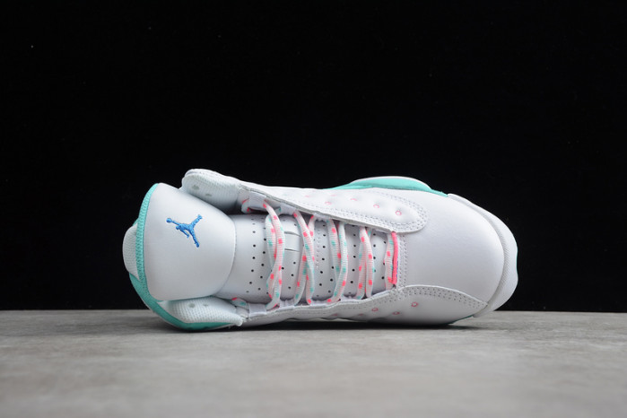 Air Jordan 13 retro white soar green pink (gs) 439358-100 - Image 4