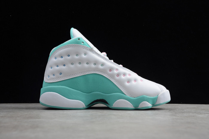 Air Jordan 13 retro white soar green pink (gs) 439358-100 - Image 3