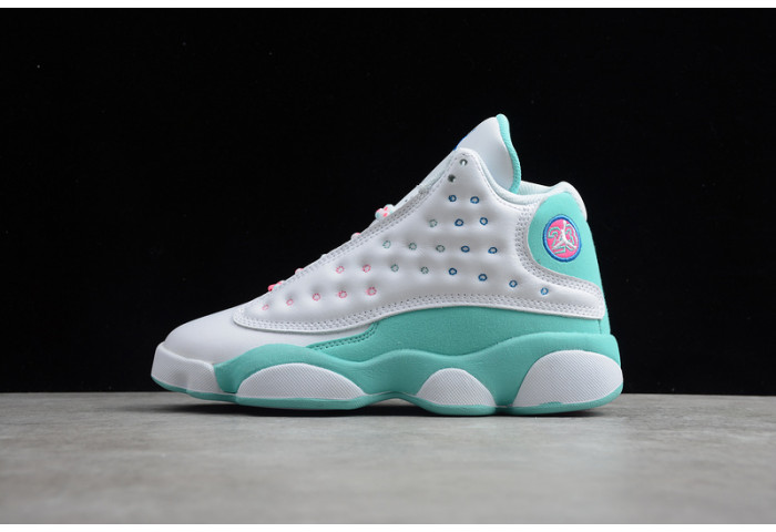 Air Jordan 13 retro white soar green pink (gs) 439358-100 - Image 2