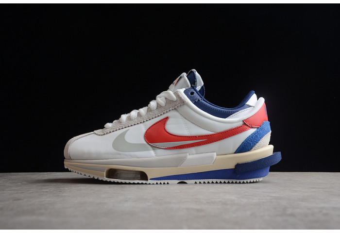 sacai x Nike cortez white red navy blue dq0581-100 - Image 2