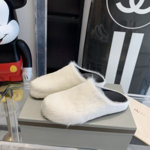 Marni Slides white Fussbett Sabot Loafers MAR-007