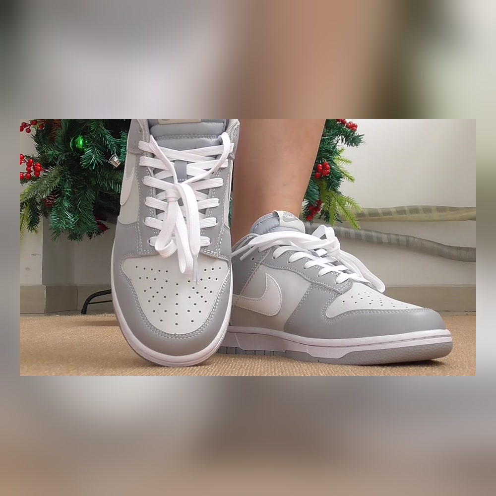 PK GOD NIKE DUNK LOW GREY WHITE ON FOOT REVIEW