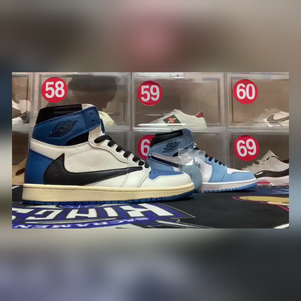 Air Jordan 1 University Blue vs Fragment Travis Scott Air Jordan 1