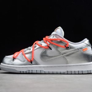 ow x Nike sb Dunk low lthr ow silver white red Off-White CT0856-800
